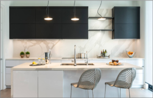 porcelain in white kitchen